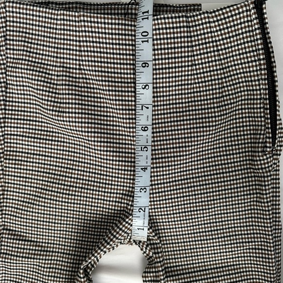 Zara Women Hi Rise Legging Plaid Side Zip Dress Pants Brown Size S NWT - Picture 14 of 15